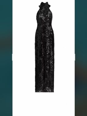 Ramy Brook Black Sequin Tatiana Maxi Gown
